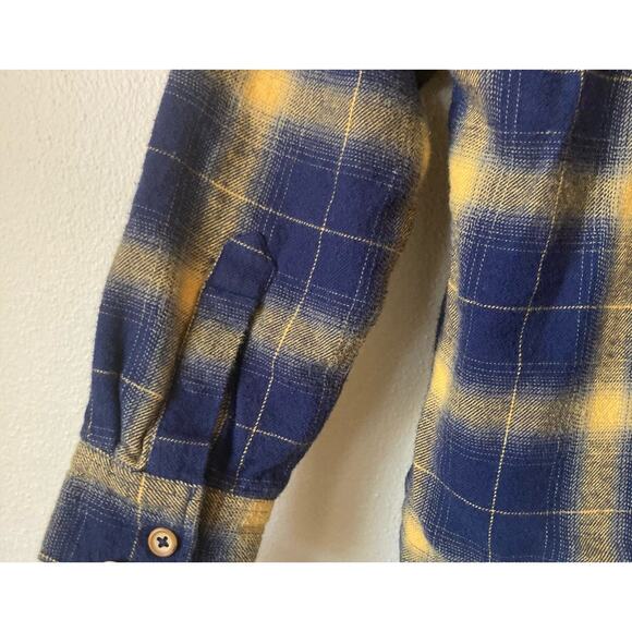 Nordstrom Flannel Long Sleeve Boy's 4 in Navy and Yellow - Picture 6 of 6
